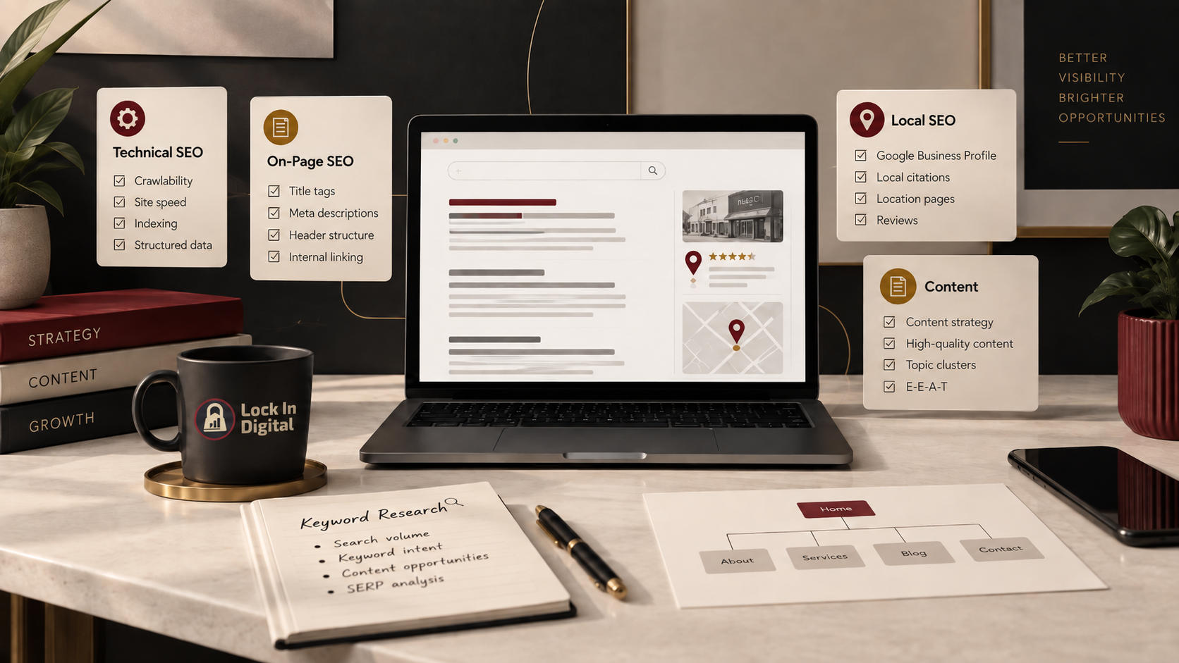 SEO company in Roseville CA planning a local search strategy for a business
